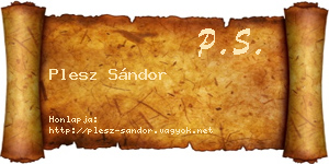 Plesz Sándor névjegykártya