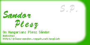 sandor plesz business card